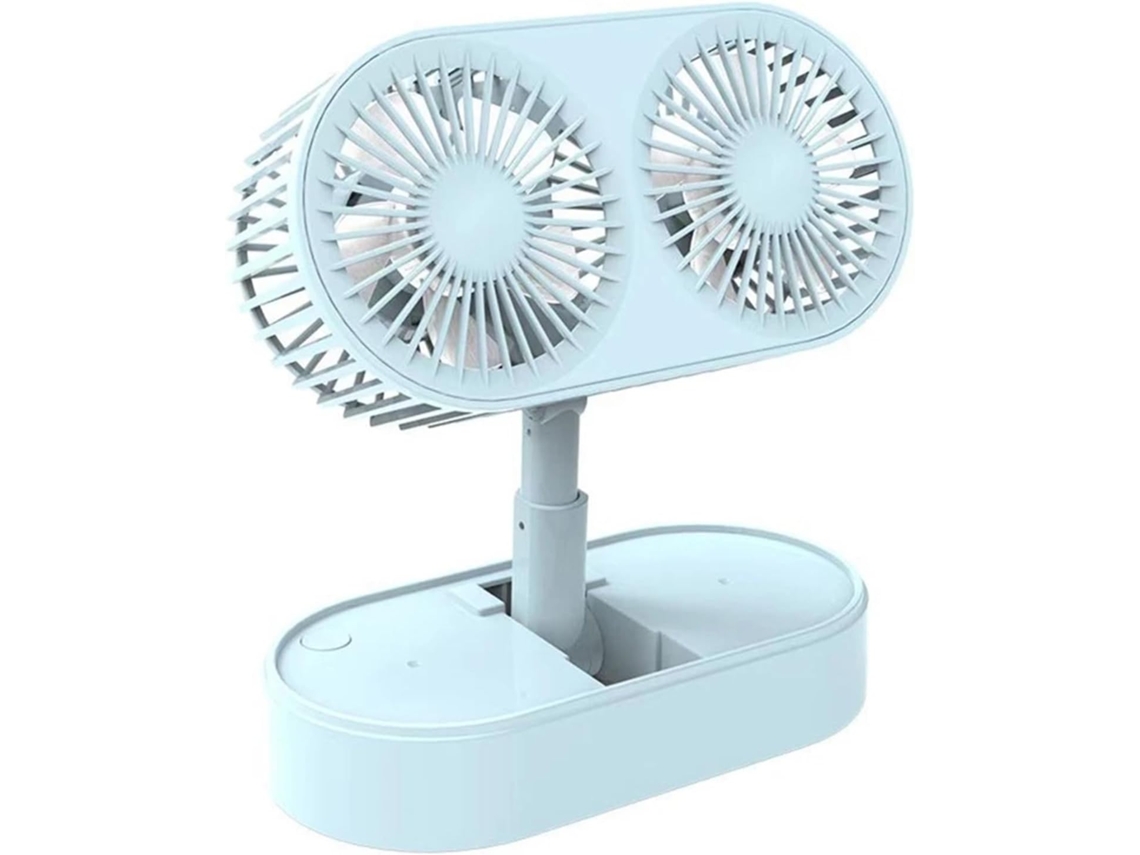 Mini ventilador de mesa USB, com luz, recarregável, 3 velocidades, resfriamento, S/MARCA