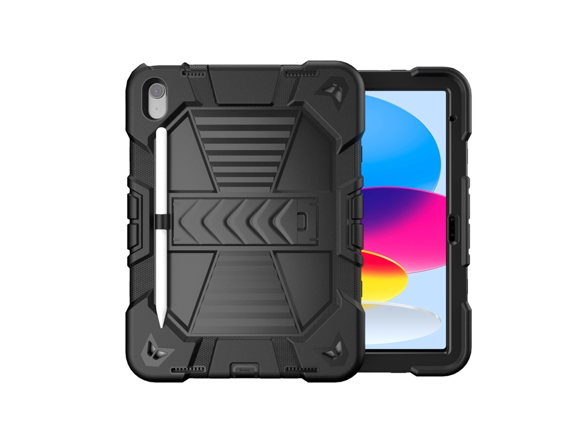 Capa Elegante Para Ipad 7, 8 E 9, Preta, Em Silicone Antichoque.