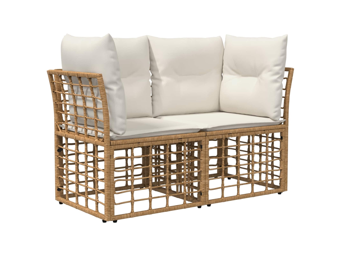 Maison Exclusive - Conjunto De Sofás Para Exterior 5 Pcs Natural E Branco Creme