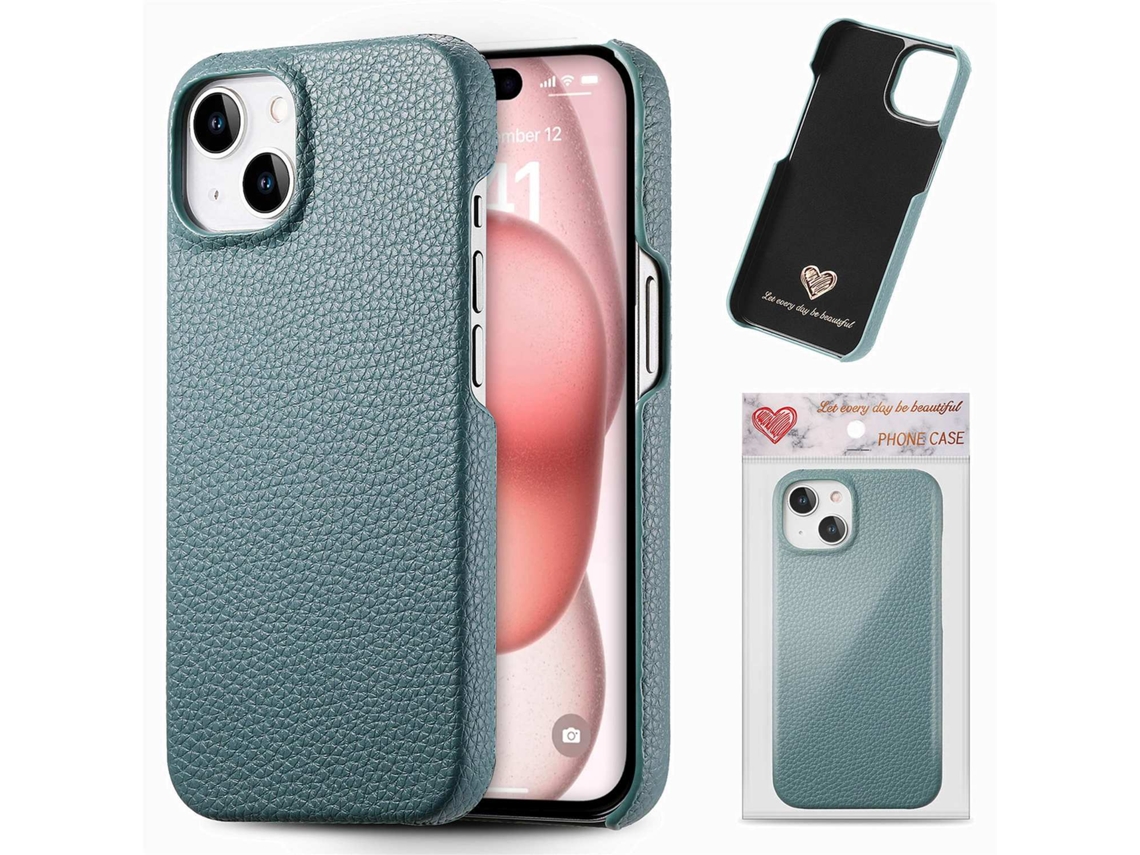 Capa Para Iphone 17 Air Azul Claro Simples Em Couro Com Borda Reforçada