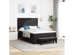 Vidaxl Cama Box Com Almofada Com Cabeceira Preto 200 X 140 Cm Veludo