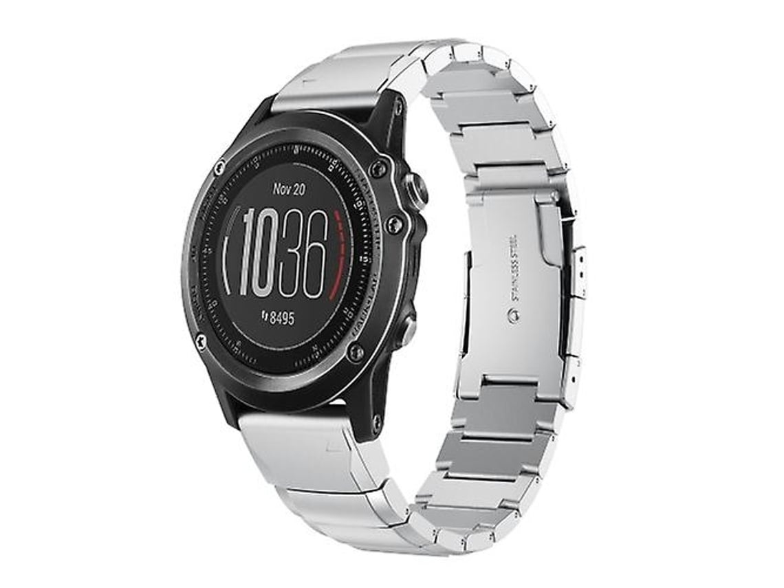 Pulseira De Relógio Lurelia Para Garmin Fenix 3 Hr 26 Mm Tartaruga Shell Aço Inoxidável Prata
