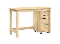 Conjunto 2 Conjunto De Móveis Moderno Vidaxl Castanho Madeira De Pinho Maciça (112 X 50 X 75 Cm)