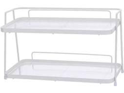 Organizador De Bancada Banheiro Aramox Com 2 Níveis, Suporte De Metal Para Cosméticos, 19, 5x 34x 15cm, 2 Prateleiras