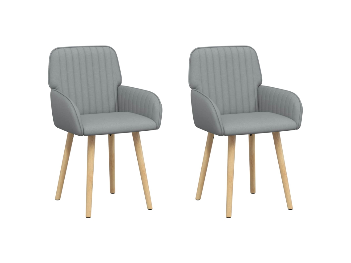 Conjunto 2 Cadeiras De Jantar Vidaxl Cinzento-claro Tecido (56,5 X 50 X 87,5 Cm)