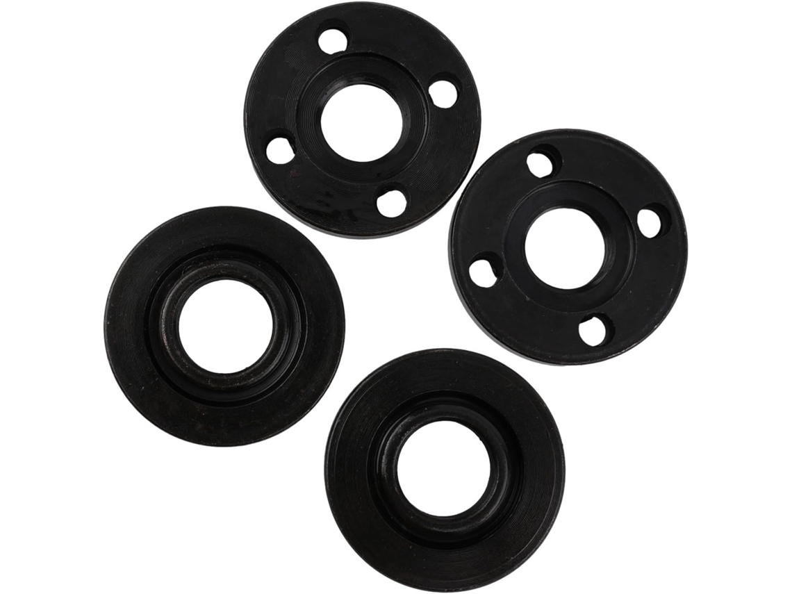 Conjunto De 4 Porcas Travamento Com Flange Interna E Externa 5 8-11 Para Esmerilhadeira Angular, Compatíveis Com Aço E