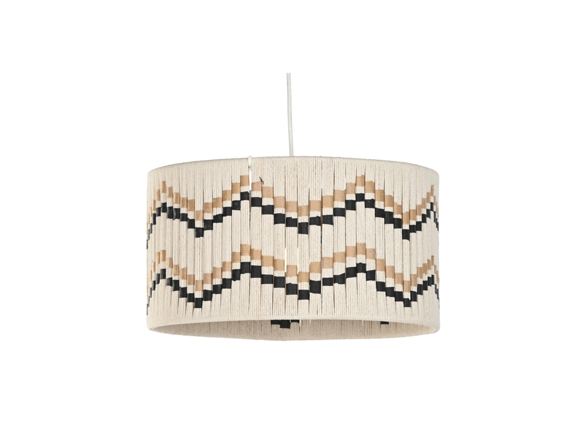 Luminária de Teto Trançada em Ráfia de Algodão, 39x39x21cm ALEXANDRA HOUSE LIVING