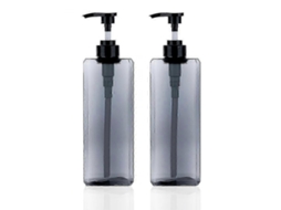 Pacote com 2 Frascos de 1000 Ml Bomba Dosadora, Dispensador Quadrado Recarregável, Frasco Vazio com Bomba Dosadora Compatível BRILVIBERA (cinza Frio)