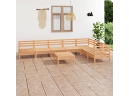 Vidaxl 8 Pcs Conjunto Lounge De Jardim Pinho Maciço