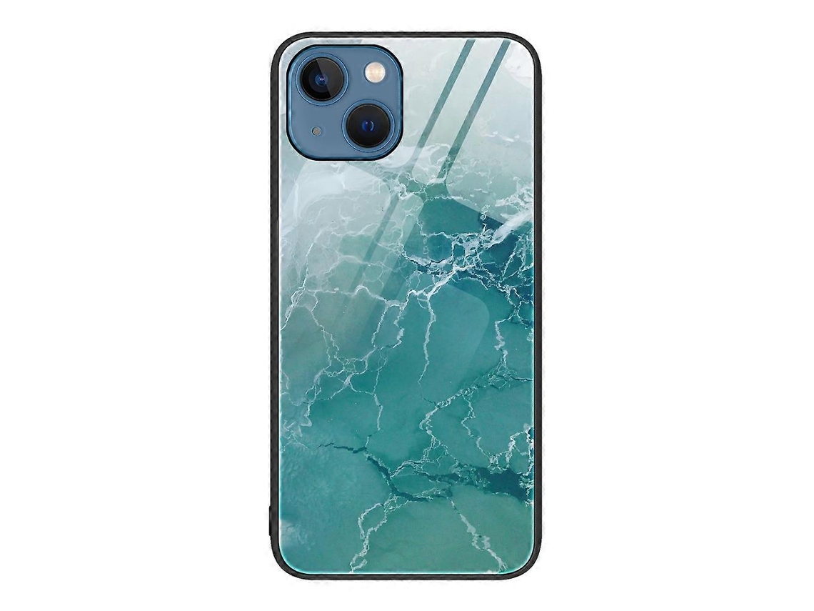 Capa Protetora De Vidro Com Padrão Mármore Para Iphone 13
