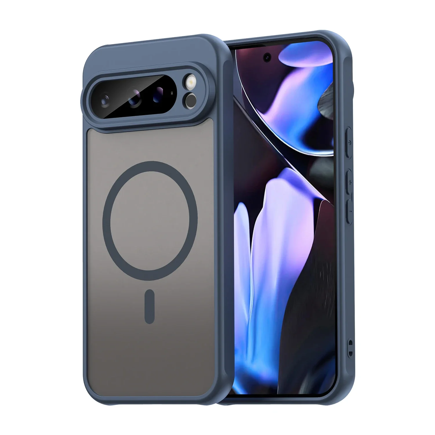 (azul, Google Pixel 9 Pro Xl) Capa Magnética Fosca Translúcida, Resistente A Impactos, Compatível Com Carregamento Sem Fio