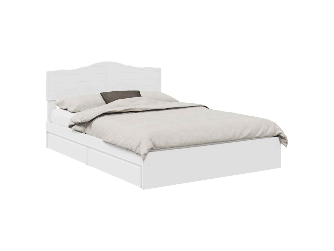 Cama com Armazenamento Branco MAISON EXCLUSIVE em Madeira Processada 160x200 cm