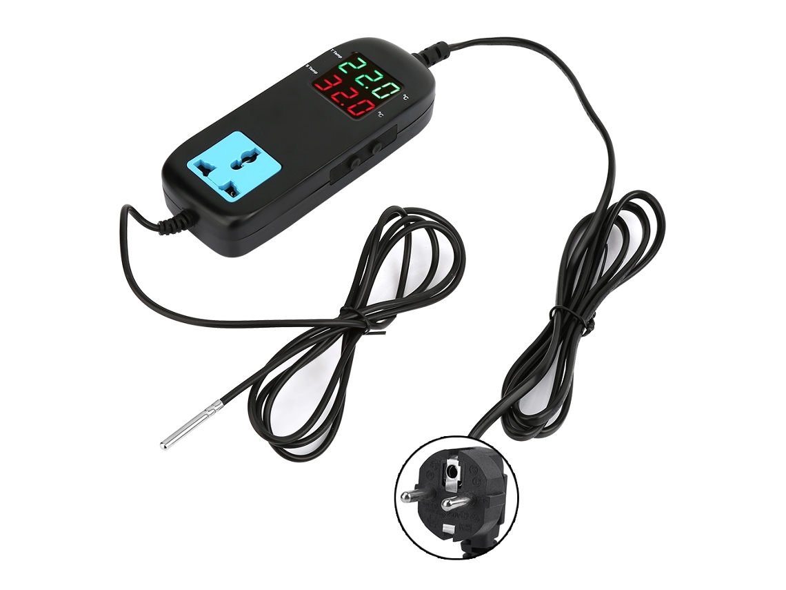 Regulador De Temperatura Digital Inteligente Com Tomada (-4℃~100℃) Termostato De Controle Interruptor