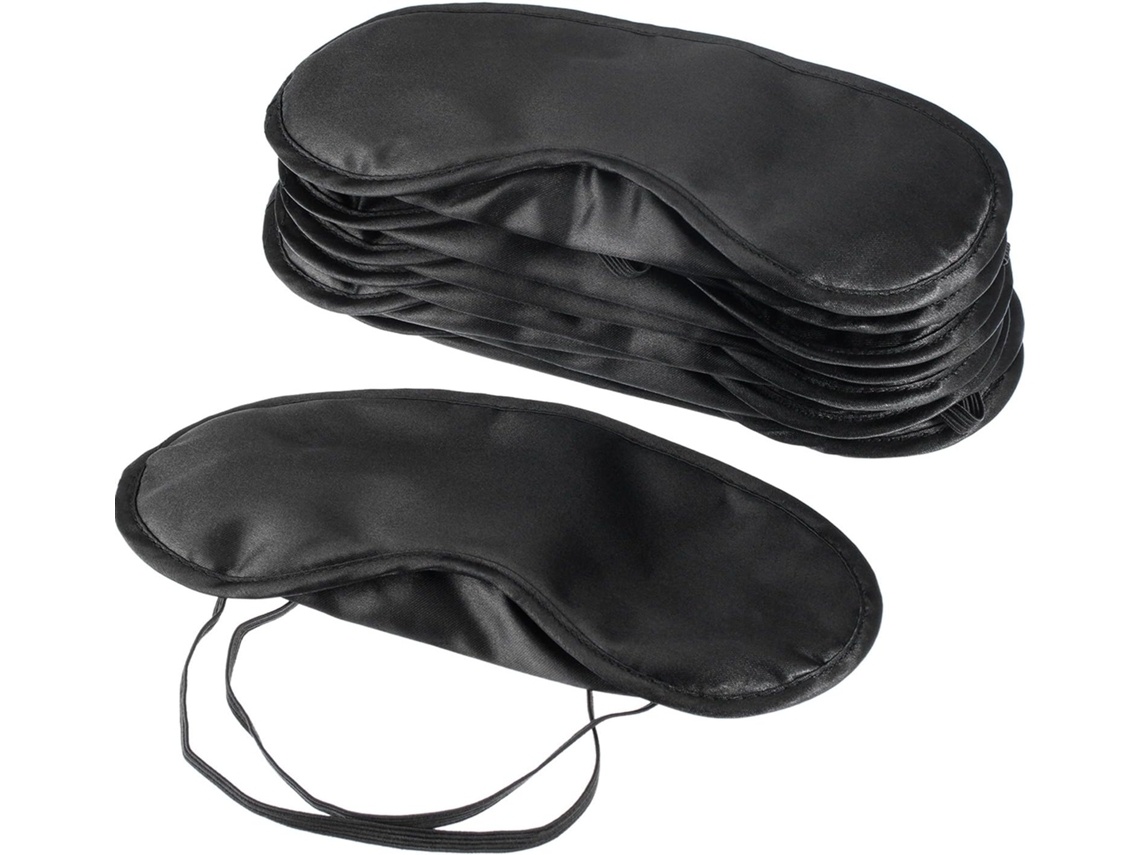 Pacote com 10 Máscaras de Dormir para Viagem com Proteção para os Olhos e Almofada Nasal, Pretas AQUAFORGE