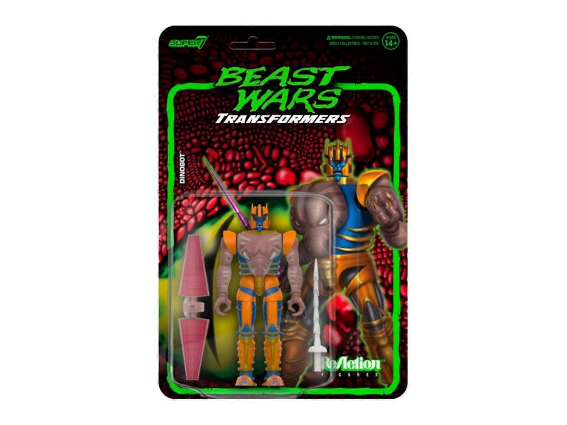 Figura De Ação Dinobot Beast Wars Super7 Reaction, 3.75 Polegadasadultunisex