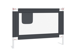 vidaXL Barra segurança p/ cama infantil tecido 90x25 cm cinza-escuro
