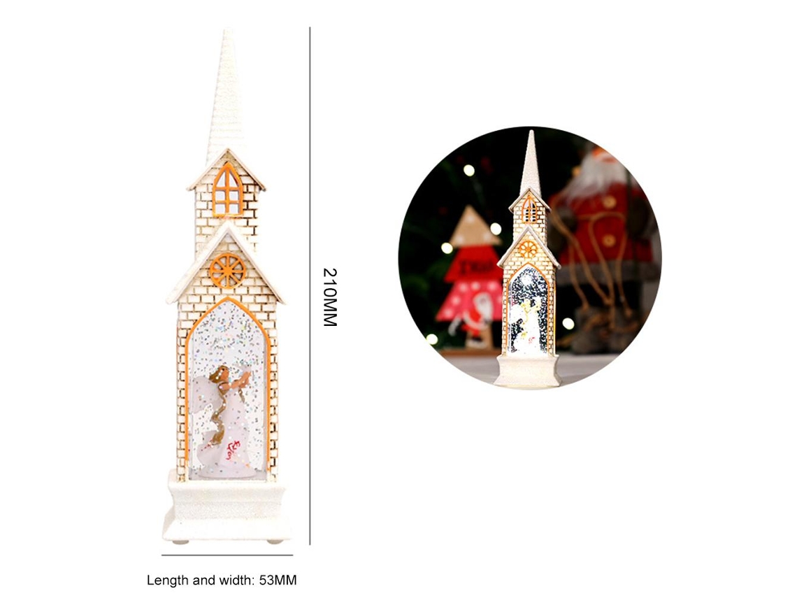 Lanterna Com Tema De Natal (decoração De Interior, Branca Com Enchimento De Água) Eoocoo