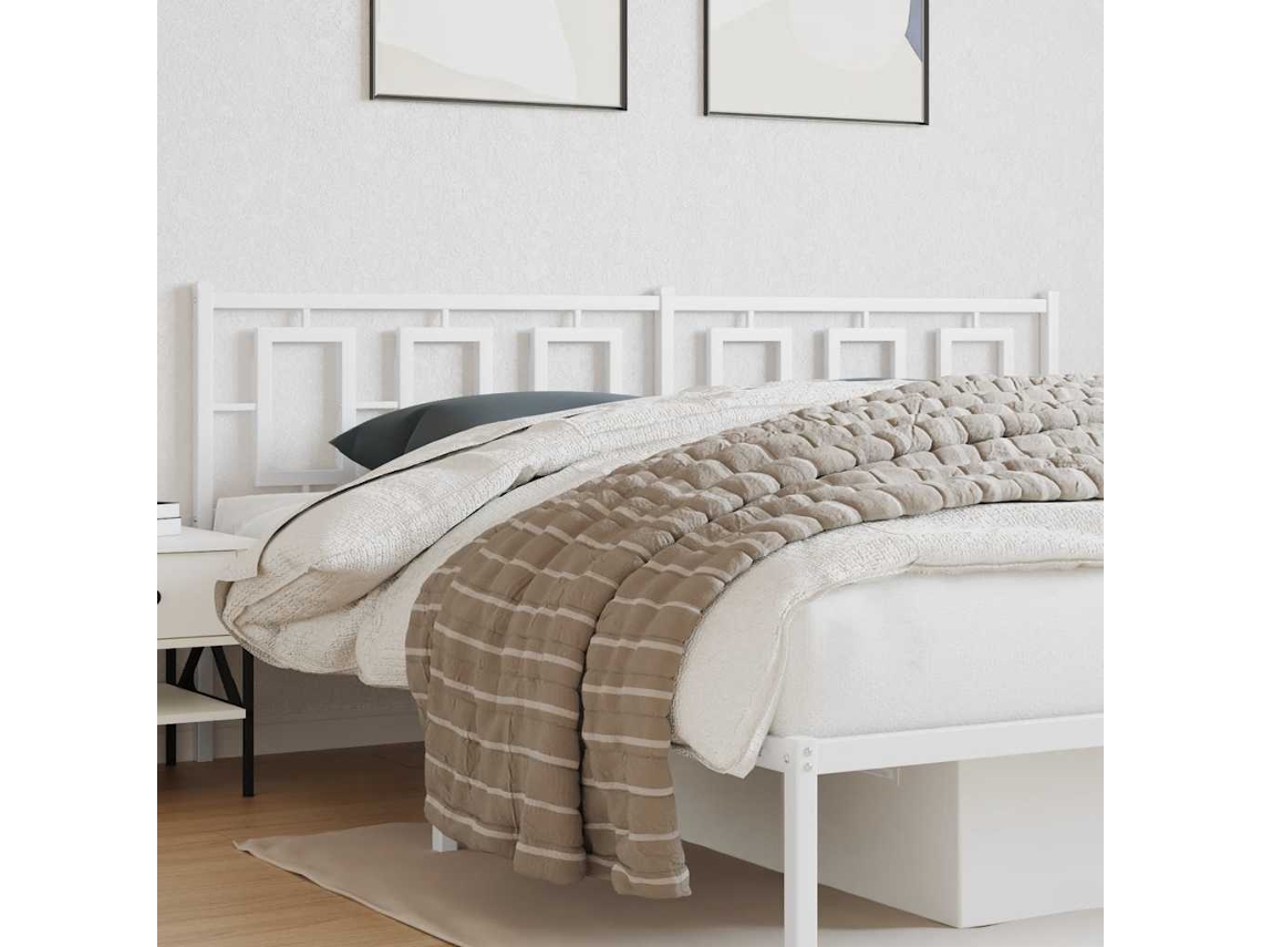 Vidaxl Cabeceira De Substituição 200 Cm Metal Branco