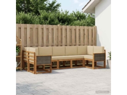 Vidaxl Conjunto De Sofás Para Exterior 7 Unid. Natural E Bege