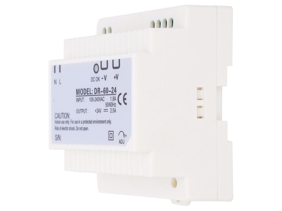 FONTE de Alimentação Chaveada Dinrail DR 60 24 24v 2,5a YURU para Equipamentos Industriais