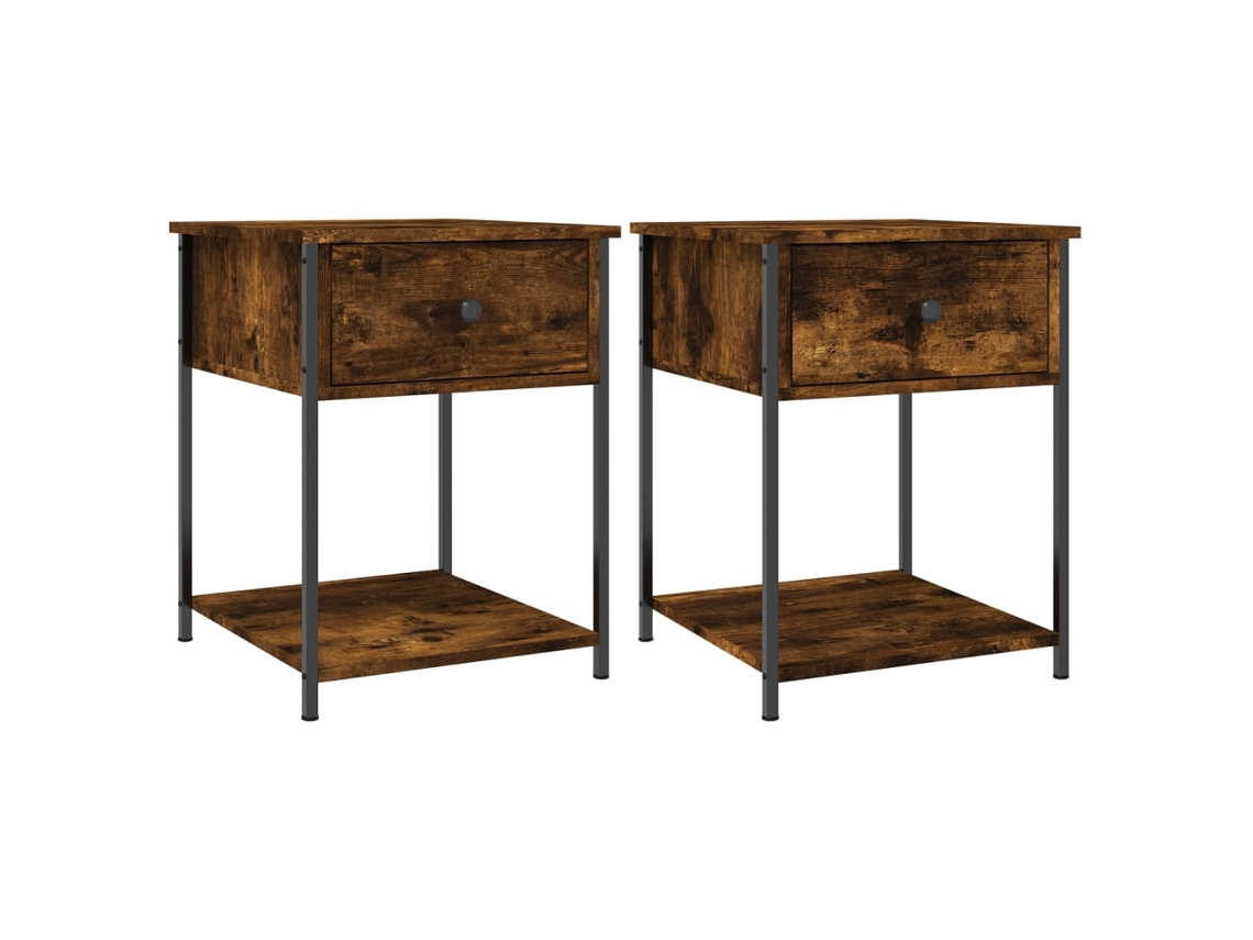 Bedside Table, Bedside Tables Vidaxl Marrom Madeira Processada (n/a)