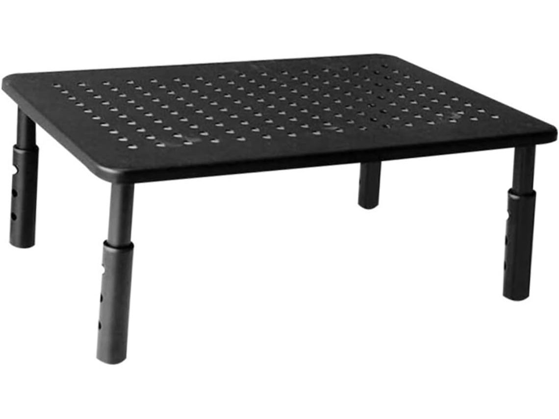Suporte Ajustável de Ferro para Monitor Computador, Base Estável com Armazenamento Multifuncional Mesa, Design
