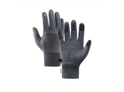 Luvas de Ciclismo Masculinas de Inverno, Impermeáveis e Resistente Ao Vento, com Dedos Inteiros para Motociclismo MDUG (cinza G)