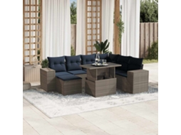 Vidaxl Conjunto De Sofá De Jardim Com 8 Peças E Almofadas Em Rattan Sintético Cinza