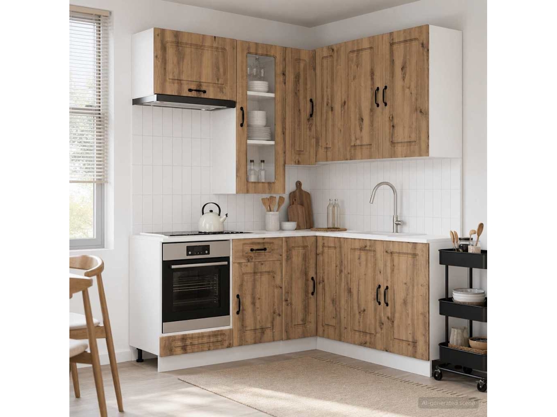 Vidaxl Unidade De Cozinha Kalmar 8 Unid. Carvalho Arttisan
