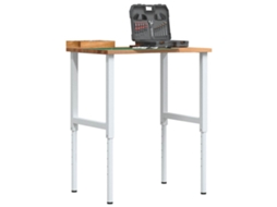 Vidaxl Bancada 80x60x(71,5-98) Cm Carvalho Castanho-claro