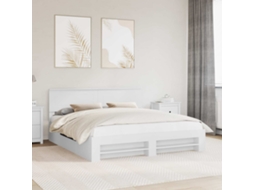 Vidaxl Estrutura Da Cama Branco 200 X 200 Cm Derivados De Madeira