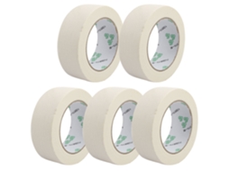 5 Unidades de Fita Adesiva Branca para Pintura e Escrita, com 35 Mm de Largura e 50 M de Comprimento CHABERLU