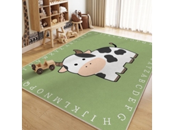 Tapete de Atividades com Alfabeto Animal, Tapete de Engatinhar para Crianças, Tapete Educativo Antiderrapante,vaca/50x80cm GERTIZ