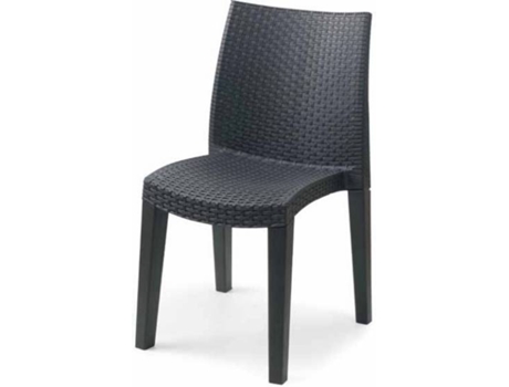 Conjunto de 4 Cadeiras IPAE-PROGARDEN Lady (Sem Braço - Antracite - 55x48x86 cm)