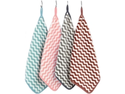Conjunto de 4 Toalhas de Banho Macias e de Secagem Rápida para Banheiro e Cozinha AQUAFORGE