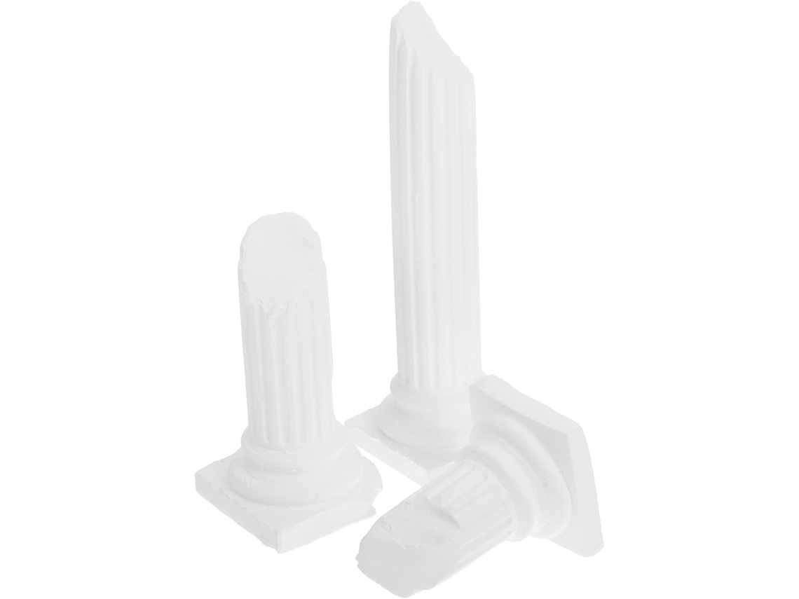 Detalhes Artísticos Estátua Coluna Romana Branca Gesso Decoração Elegante Delicada Casamentos Ambientes GOKOCO