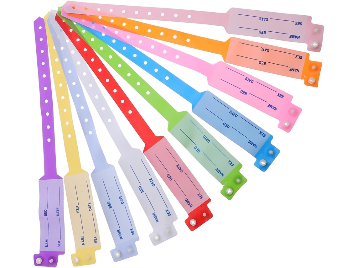 Pulseiras de identificação hospitalar Aboofan, modelo de emergência com área para escrita, 100 pulseiras descartáveis.