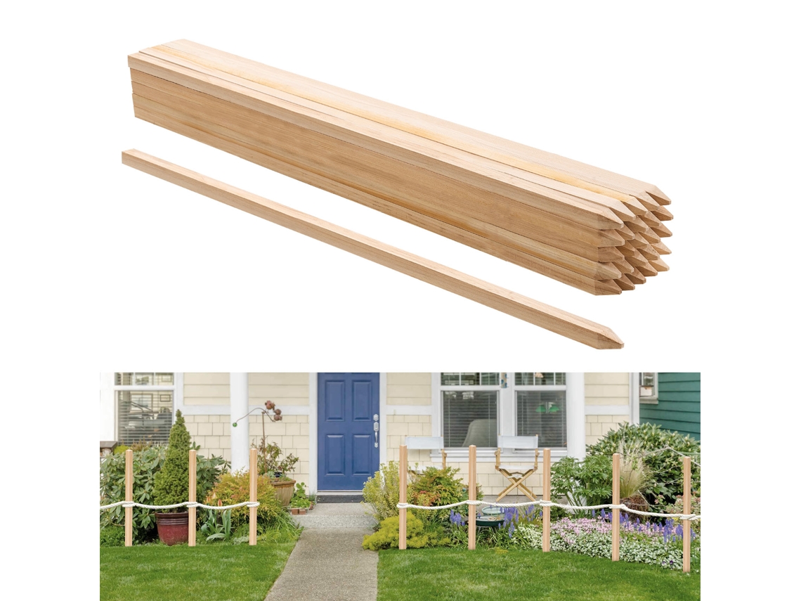 25 Peças De Postes De Madeira Para Jardim 19,05 X 19,05 X 914,4 Mm Com Pontas Vevor