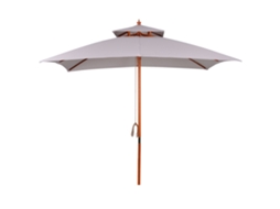 Guarda sol Jardim 3x3m com 8 Ripas de Bambu 2 Níveis de Proteção Solar Cinza