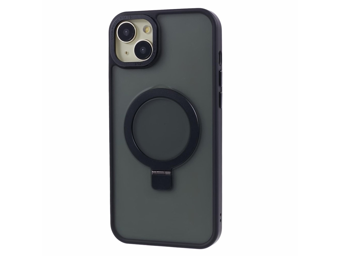 Suporte Casa Magsafe Para Iphone 14 Pele Sintética Preto