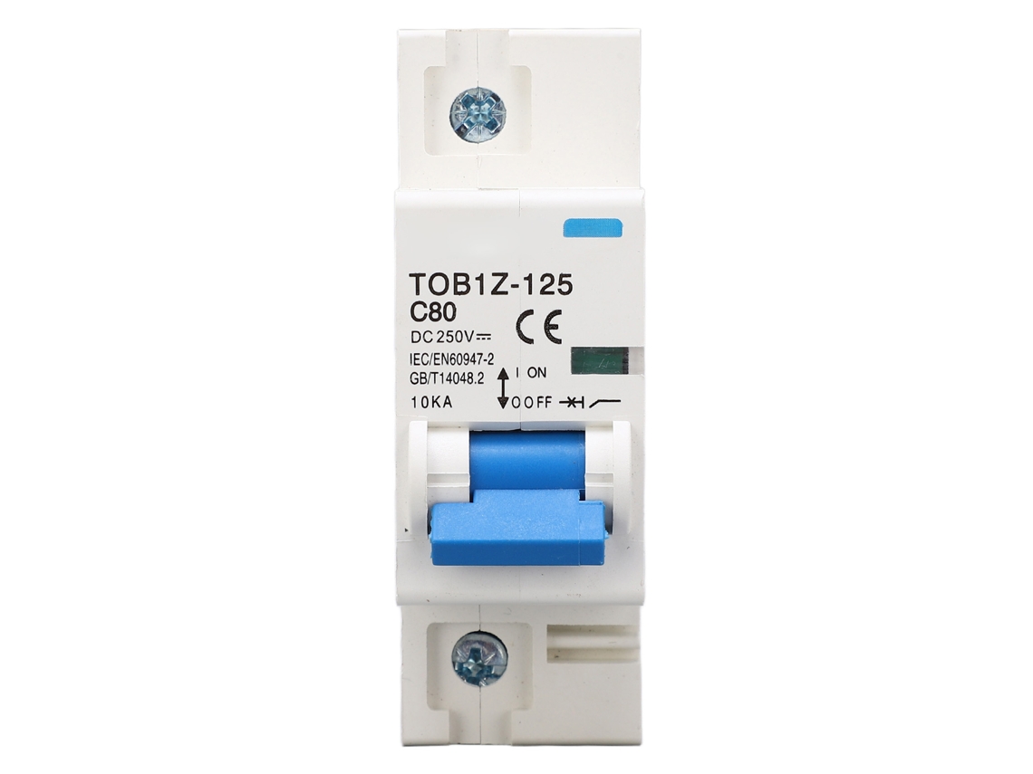 Disjuntor Dc 1p 80a 10ka Pa66 Para Sistema Solar Pv Dc250v Com Extinção De Arco E Instalação Simples