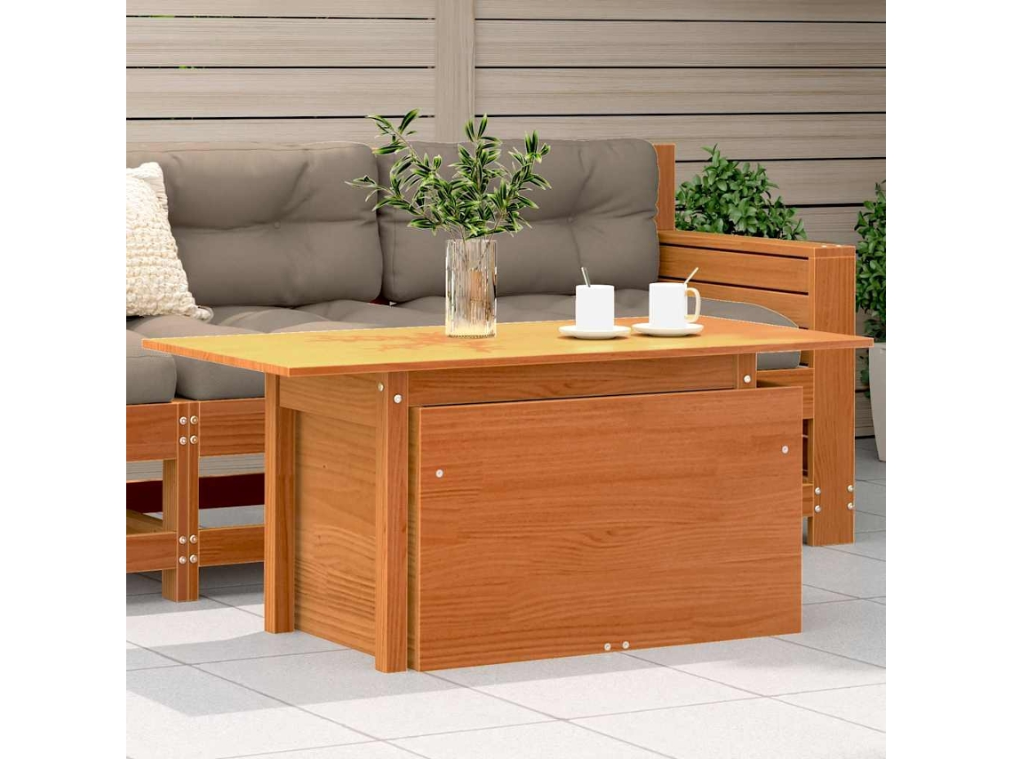 Vidaxl Mesa De Jardim 100x50x75cm Madeira De Pinho Maciça Castanho-mel