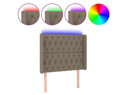 Led Headboard, Led Headboards Vidaxl Cinzento-acastanhado Tecido (103 X 16 X 118/128 Cm)