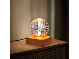 Lâmpada Usb Noite 3d Bola Fogo Led Presente Natal