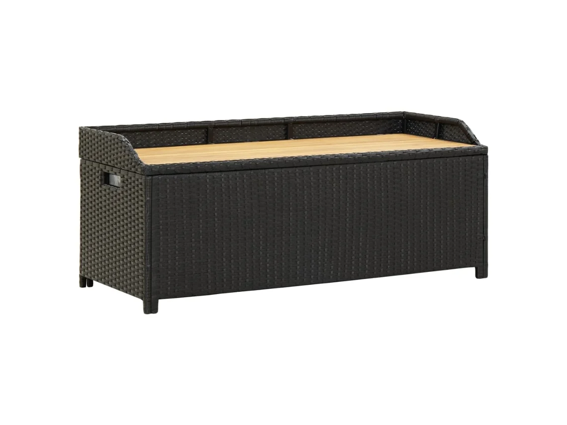 Storage Bench, Storage Benches Vidaxl Preto Rattan / Vime (120 X 50 X 50 Cm)