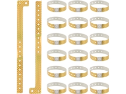 Uonlytech 40 Unidades de Pulseiras Holográficas Douradas Prova D Água para Verificação Acesso Confiável Em Festas E