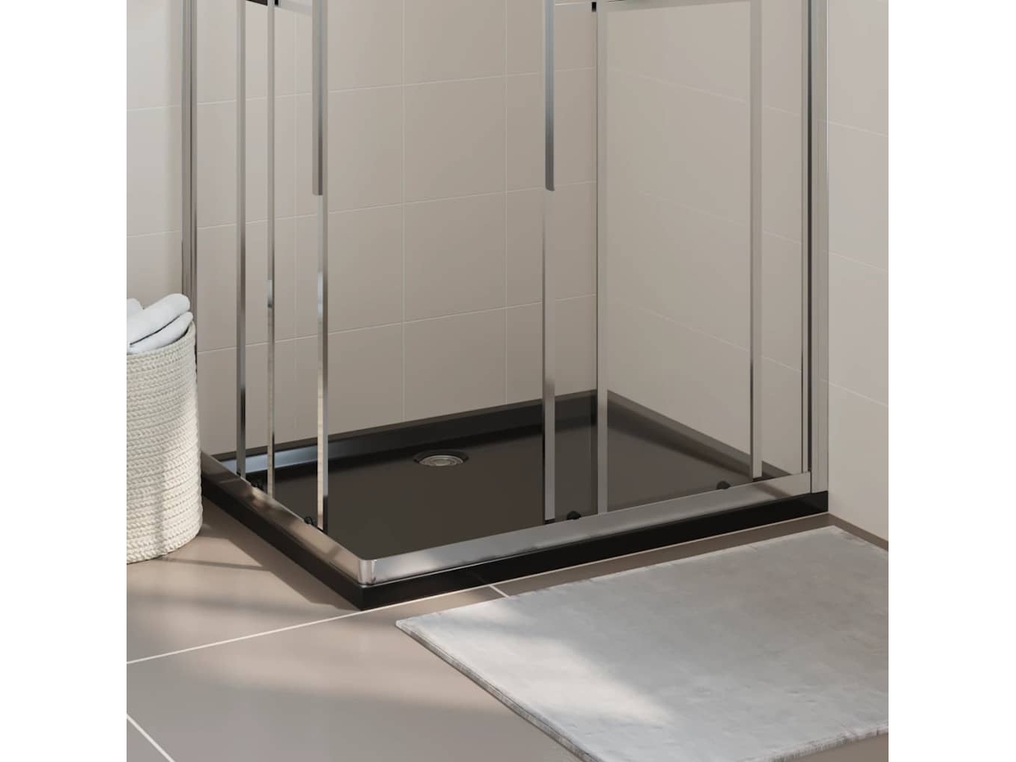 Vidaxl Base De Chuveiro Retangular 80x100 Cm Abs Preto