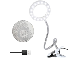Luminária De Mesa Com Led, Lupa Para Iluminação Natural, Lupa De Mesa Com Grampo E Usb Klb Aquaforge