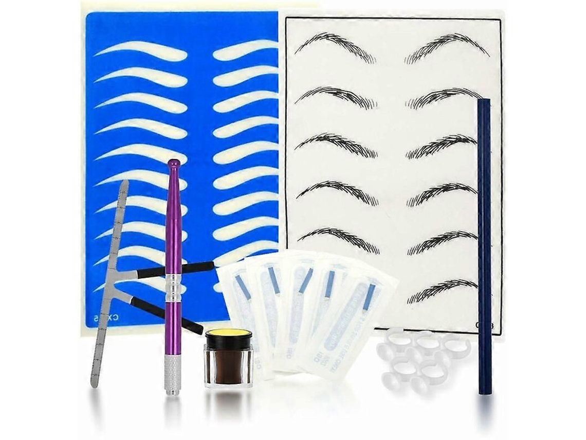 Kit Profissional De Prática De Microblading Com Caneta De Sobrancelha Manual