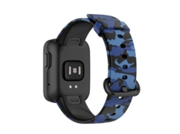 Bracelete Silicone Ajustável para Xiaomi Redmi Watch/Mi Watch Lite Camuflagem Azul